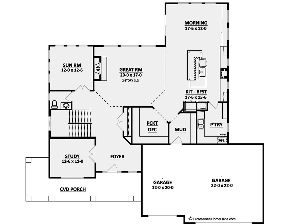 The Leafy Nook main level floor plan